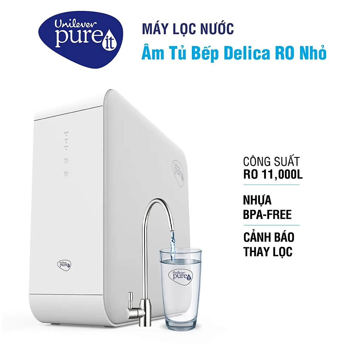 Máy lọc nước Unilever Pureit Delica UR5440 thiết kế nhỏ gọn tóc độ lọc 1 lít/phút -Hàng chính hãng