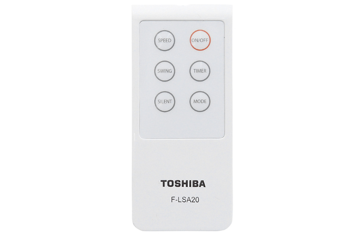 Quạt đứng Toshiba F-LSA20(W)VN, Màu trắng, 60W - Điều khiển từ xa - 5 cánh - Hẹn giờ tắt/mở - Hàng chính hãng, bảo hành 12 tháng