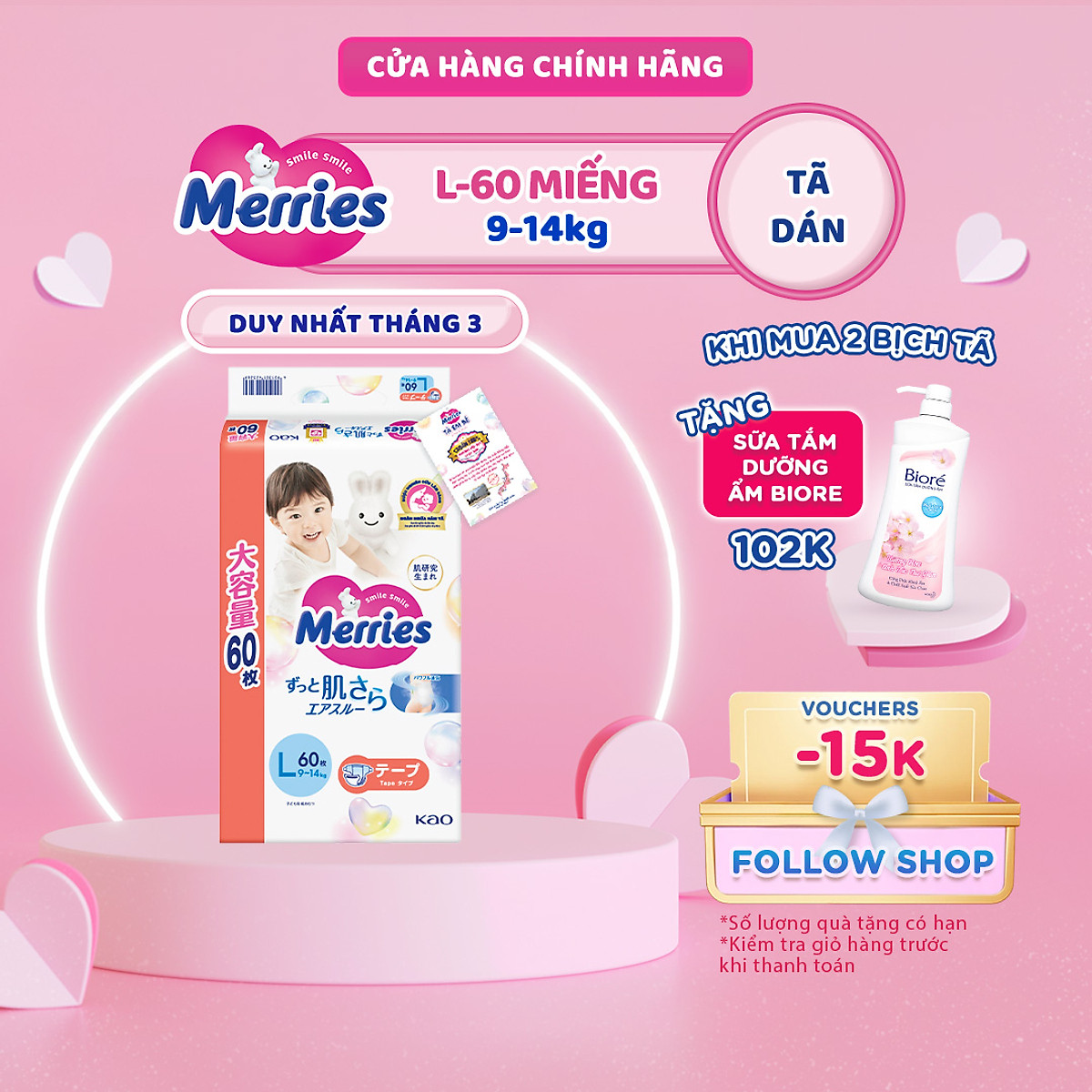 Tã/bỉm dán Merries Jumbo Đủ Size M70/L60