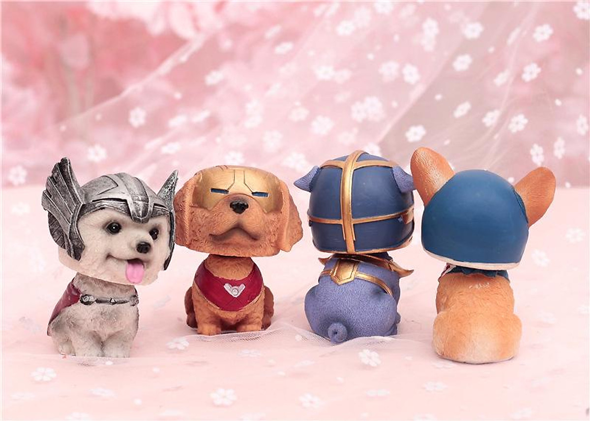 Mô hình cún con siêu anh hùng Avengers Thanos Thor Iron Man Captain   khomohinhcom  Kho Mô Hình