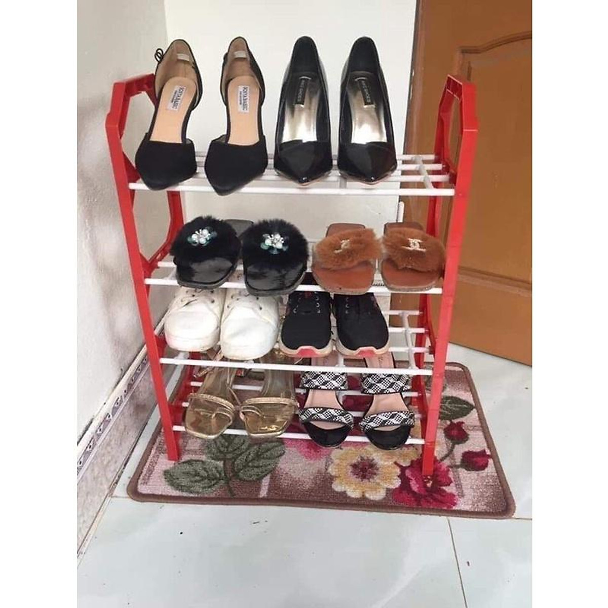 Kệ Để Giày Nhựa 4 Tầng Nhỏ Gọn - Tiện Ích - Chịu Lực Tốt - Dễ Tháo Lắp Màu Ngẫu Nhiên