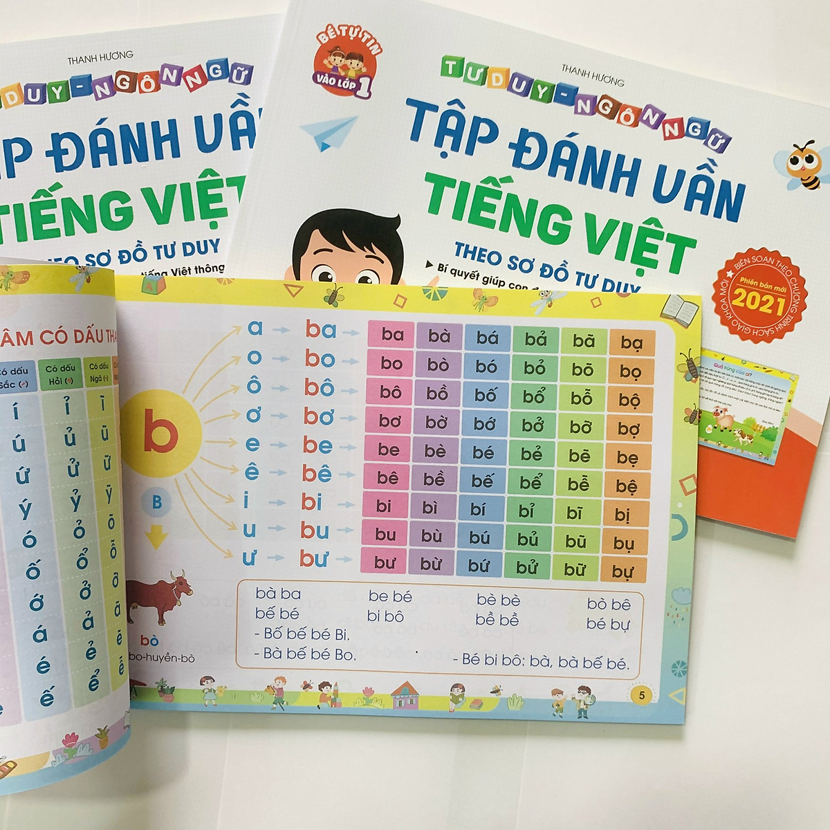 Hành trang cho bé tự tin vào lớp 1 - Bản mới nhất 2021 (Tập đánh vần 2021, toán tư duy 4-6 tuổi, Bộ 2 cuốn Luyện viết) - Tặng kèm bộ thẻ chữ cái và chữ ghép