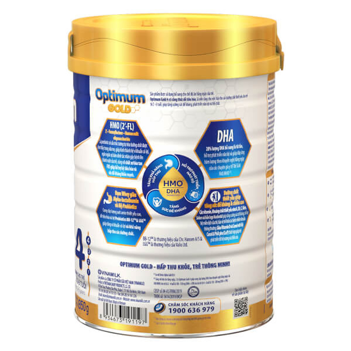 Sữa bột Vinamilk Optimum Gold Step 4 Hộp Thiếc 850g