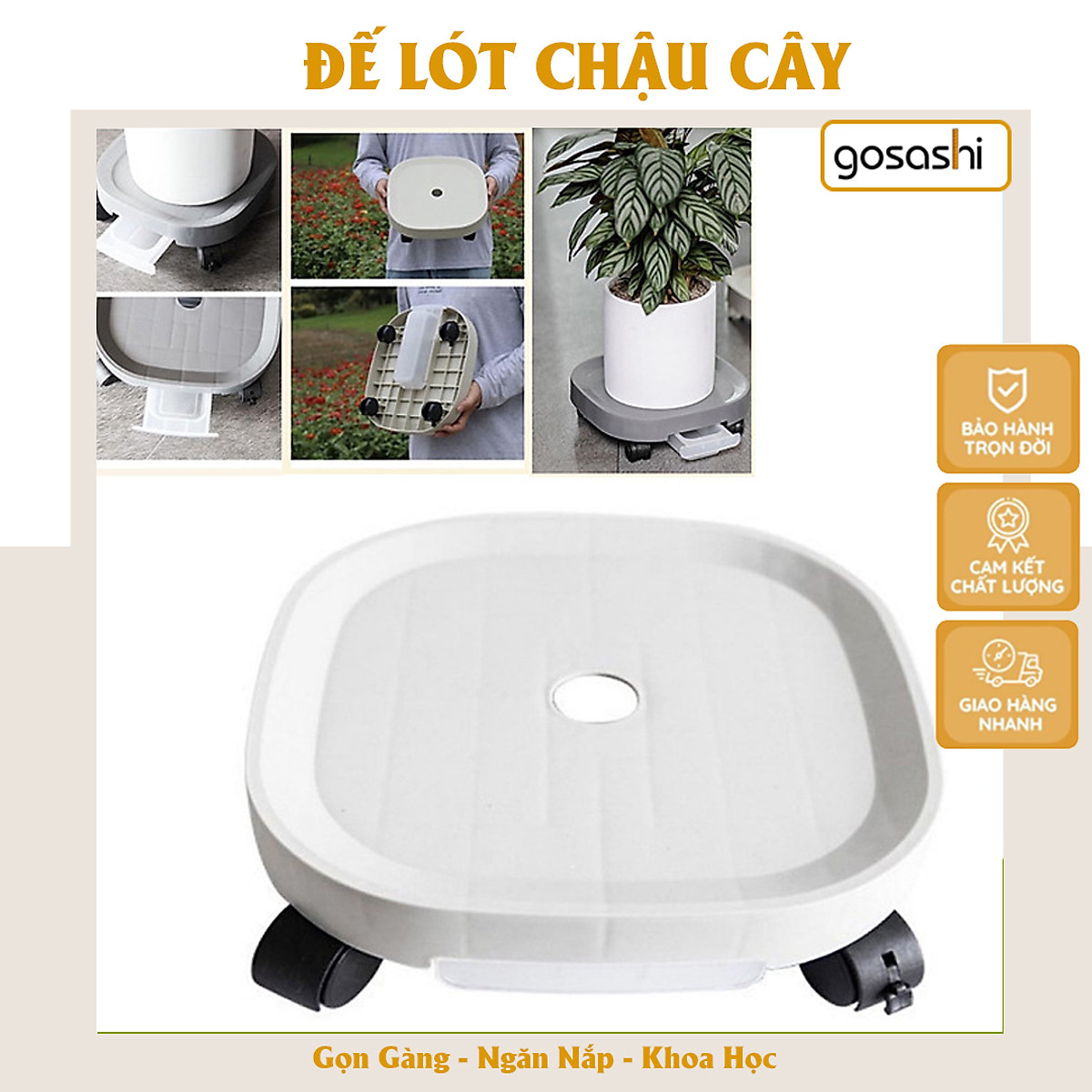 Đế Kê Chậu Cây, Đế Lót Chậu Cây Có Bánh Xe Di Chuyển Đa Năng Và Khay Hứng Nước Tiện Lợi