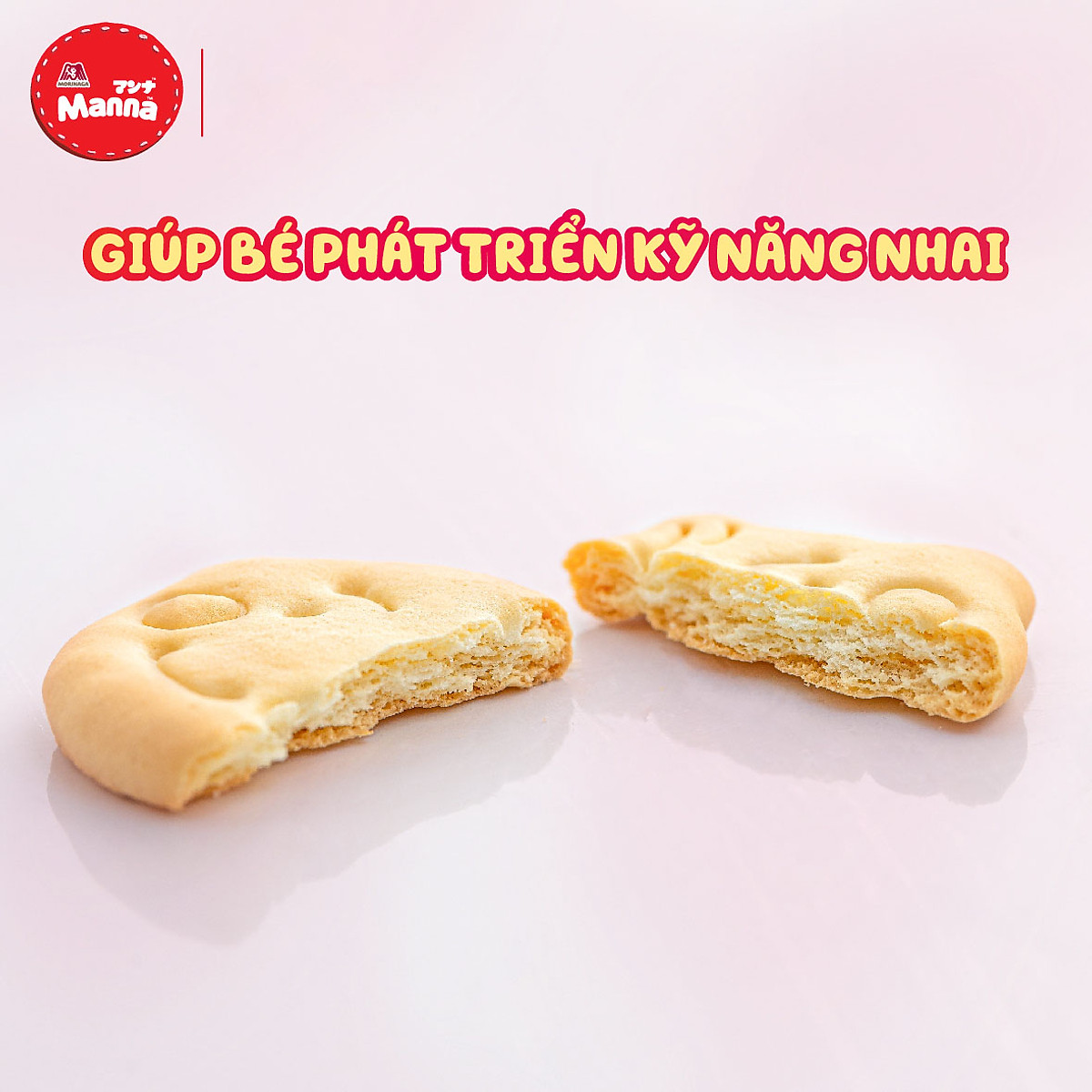 Combo 2 Bánh Quy Dinh Dưỡng Manna Morinaga, Bánh Ăn Dặm vị Sữa dinh dưỡng cho bé 46g (Cho trẻ từ 6 tháng tuổi)