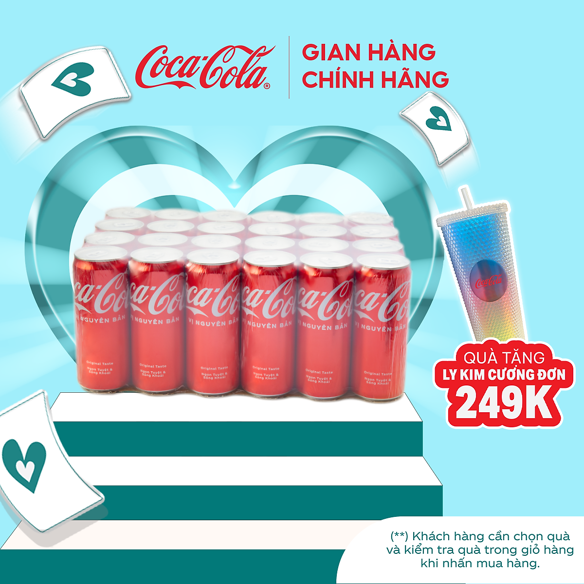 Thùng/Lốc 24 Lon Nước Ngọt Giải Khát Coca-Cola Vị Nguyên Bản Original 320m/Lon Coca-Cola Official Store