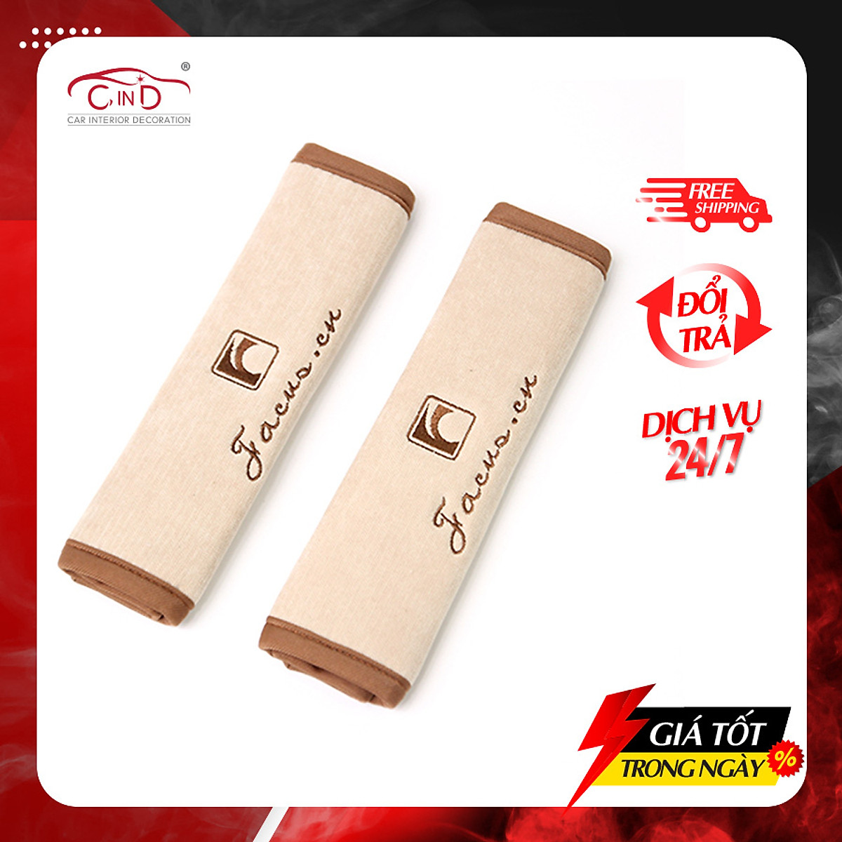 Combo 2 Trang Trí Bọc Dây An Toàn FOCUS F-X01A Màu Kem
