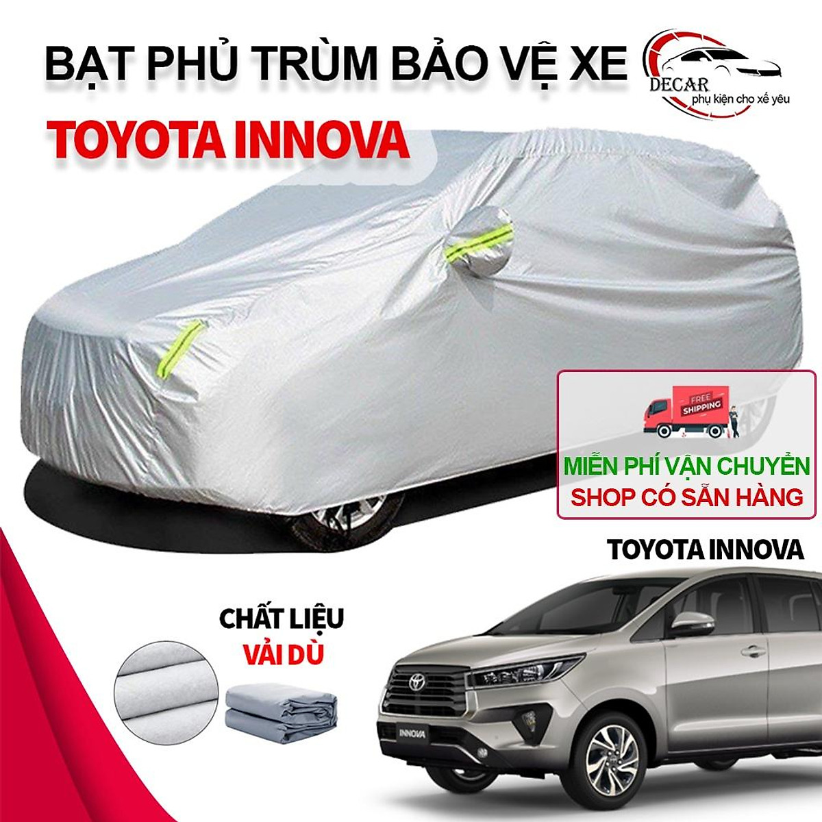 Bạt phủ xe ô tô 3 lớp thông minh, vải dù oxford cao cấp, áo trùm bảo vệ xe 7 chỗ che nắng,nóng,mưa
