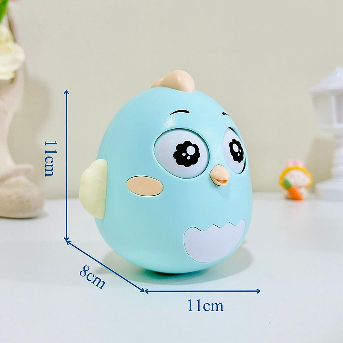 Đồ chơi lật đật phát âm thanh hình gà con xinh xắn biết chớp mắt và có nhạc nhẹ nhàng cho bé yêu, chọn màu theo ý-Đồ chơi giải trí - Đồ chơi ngộ nghĩnh cho bé từ 3 tháng tuổi trở lên