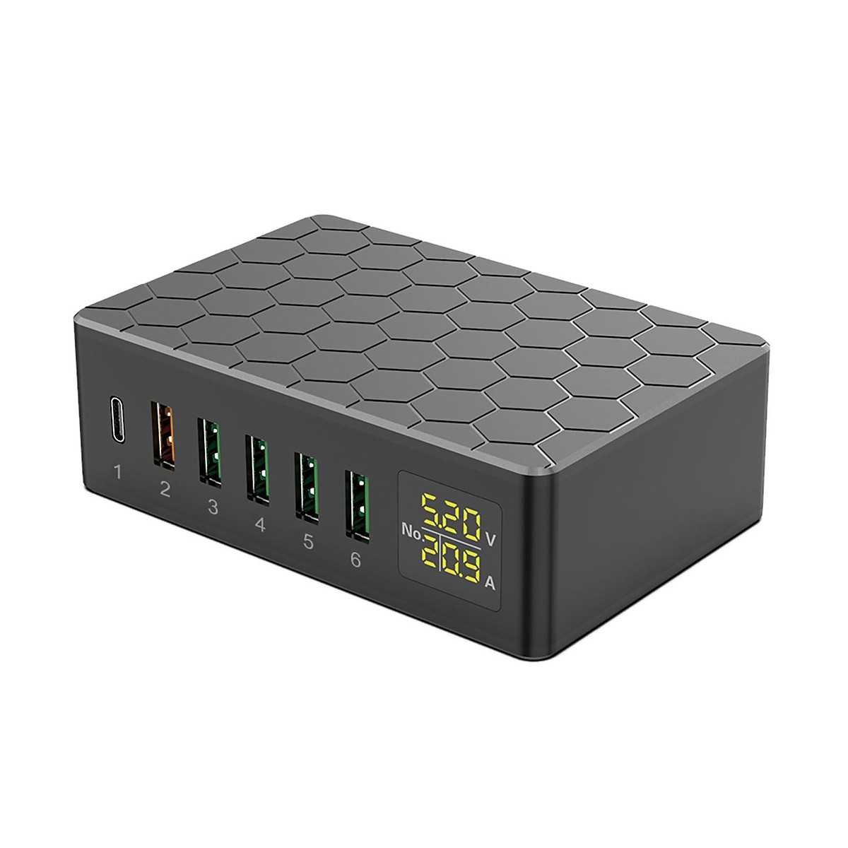 Mua USB Charging Station 6-Port 65W  USB Charger Station Multi Ports  USB-A Charging Hub with LED Display Compact Desktop Charger for Multiple  Devices - Black - EU Plug tại SureChoice