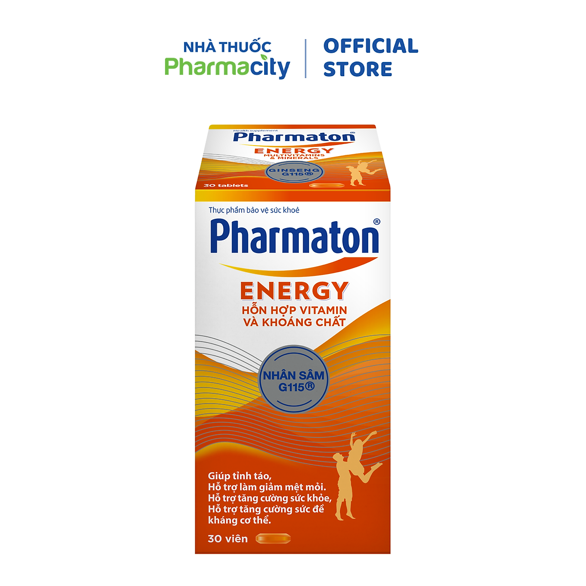 Viên uống Pharmaton Energy bổ sung nhân sâm G115, vitamin tổng hợp và khoáng chất (Hộp 30 viên)