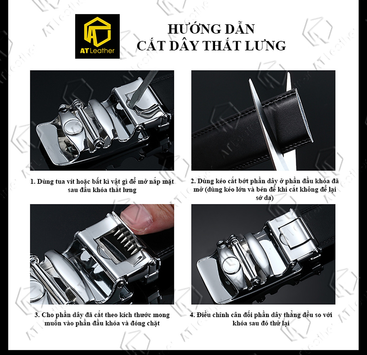Thắt Lưng Nam Lịch Lãm AT Leather ATN01 - Đen