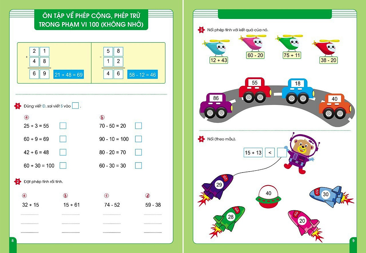 Rèn kĩ năng Cộng trừ trong phạm vi 100 (không nhớ và có nhớ) - Bí quyết học giỏi toán cho trẻ 6-7 tuổi 