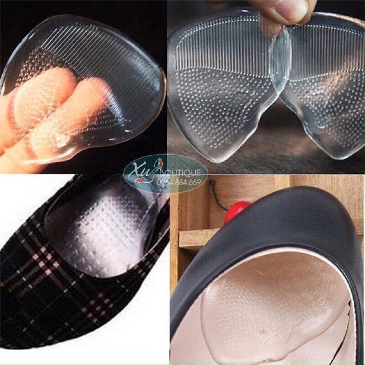 Combo 2 miếng Lót giầy silicon chống đau chân cải thiện siZe giày loại tốt lót trước