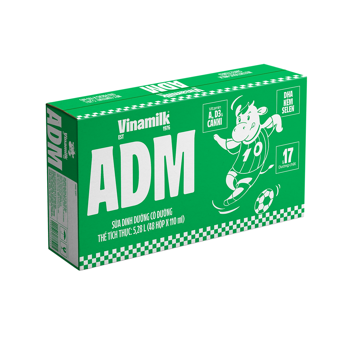 Sữa dinh dưỡng Vinamilk ADM Có Đường - Thùng 48 hộp 110ml