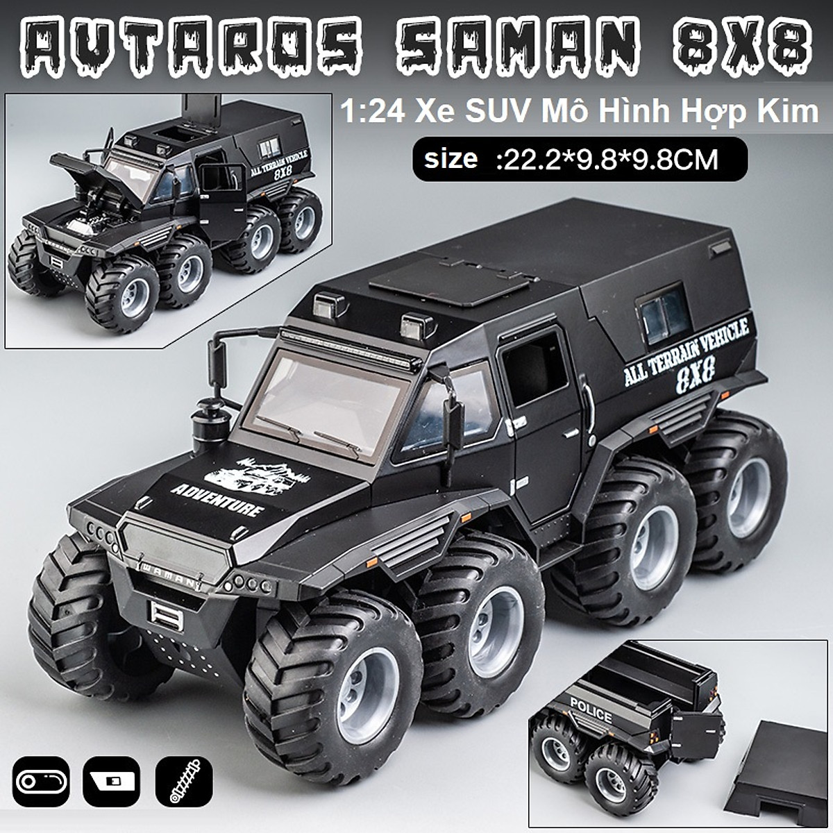 Mua Xe Cảnh Sát SUV Bọc Thép SWAT Mô Hình Hợp Kim Tỉ Lệ 1:24 - Màu ...