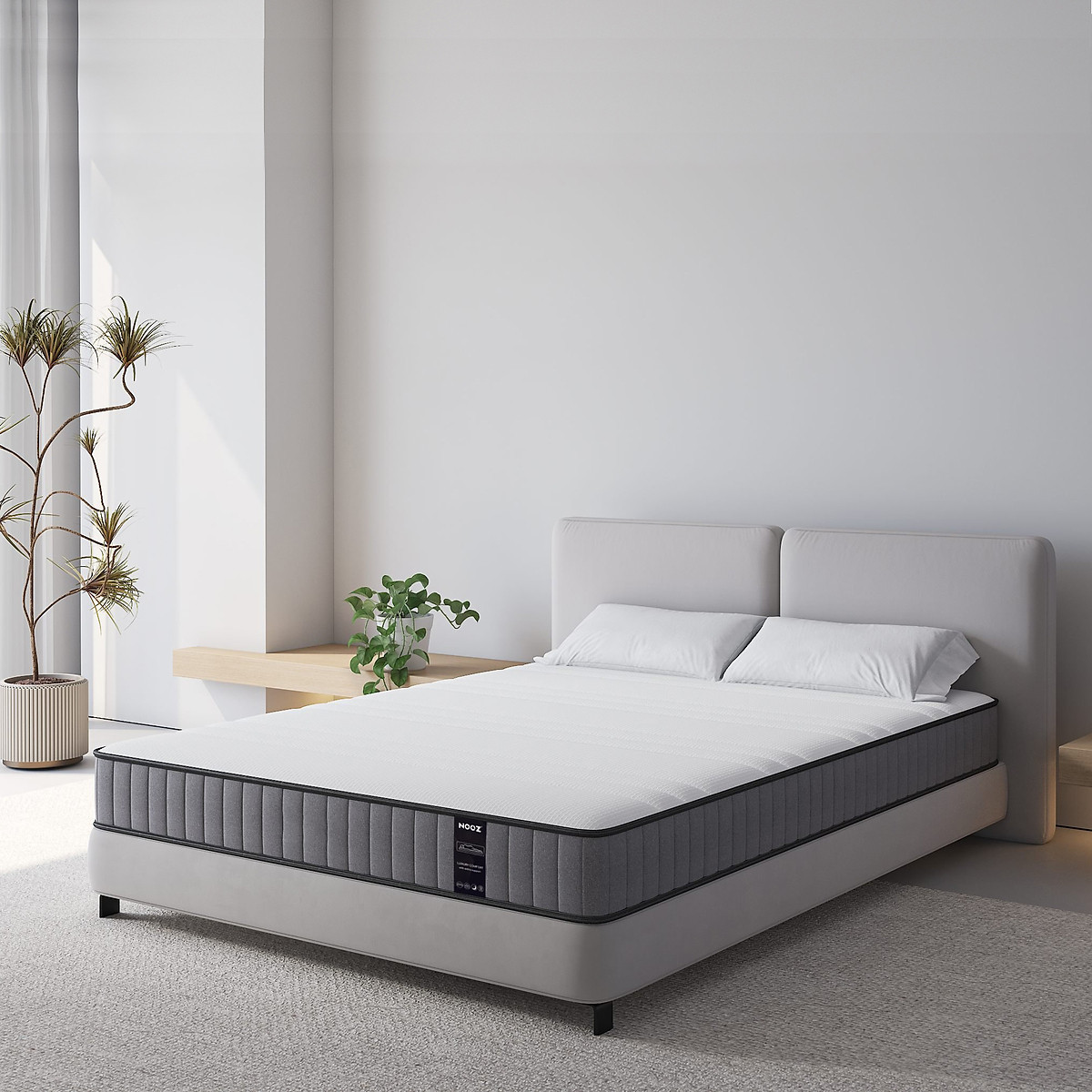 Nệm Foam Hybrid 25cm Nooz Home Goods Tiêu Chuẩn CertiPUR-US Ruột Đệm Lò Xo Túi Độc Lập Kết Hợp Cùng 2 Tầng Cao Su Non (Convulated Foam và High Density Foam)