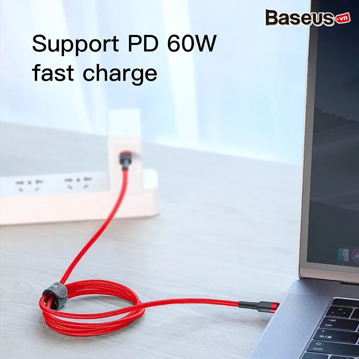 Dây cáp sạc nhanh Type-C truyền data tốc độ cao Baseus Cafule Type C to Type C PD cho Smartphone / Tablet / Macbook / Laptop Type C dài 1M (3A, 60W, Sạc nhanh PD, Sạc nhanh QC 4.0 Quick Charge) - hàng chính hãng
