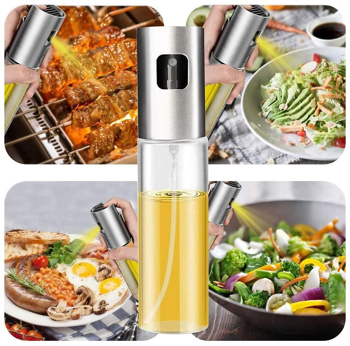 Chai xịt dầu 100ml bằng thủy tinh an toàn, bình xịt phun sương đa năng VANDO