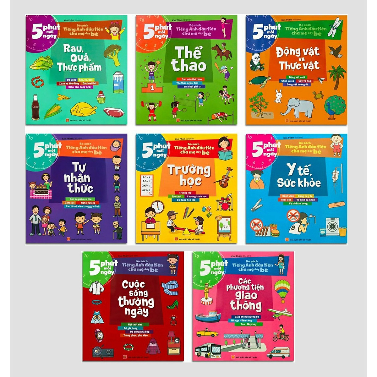 Sách - 5 Phút Mỗi Ngày - Bộ sách Tiếng Anh đầu tiên cha mẹ dạy bé – Trọn bộ 8 cuốn 