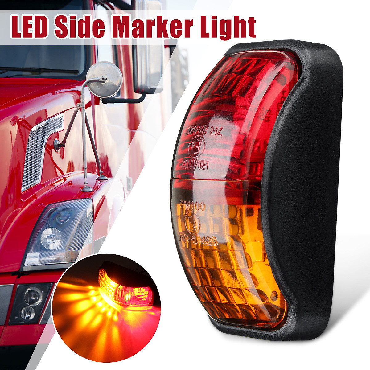 LED Clearance Lamp Side Marker Light Red Amber Truck Trailer Boat 10