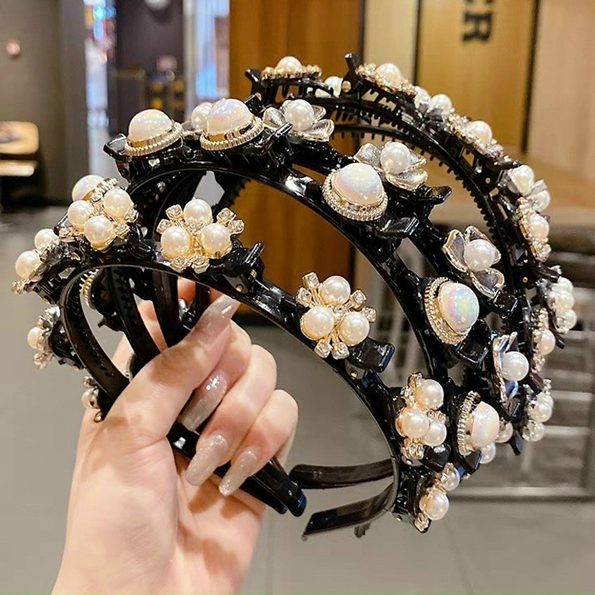Bờm Cài Tóc Nữ Đính Đá Pha Lê Cao Cấp Thời Trang #45 Bờm Cài Tóc Nữ Đính Đá Pha Lê Cao Cấp Thời Trang