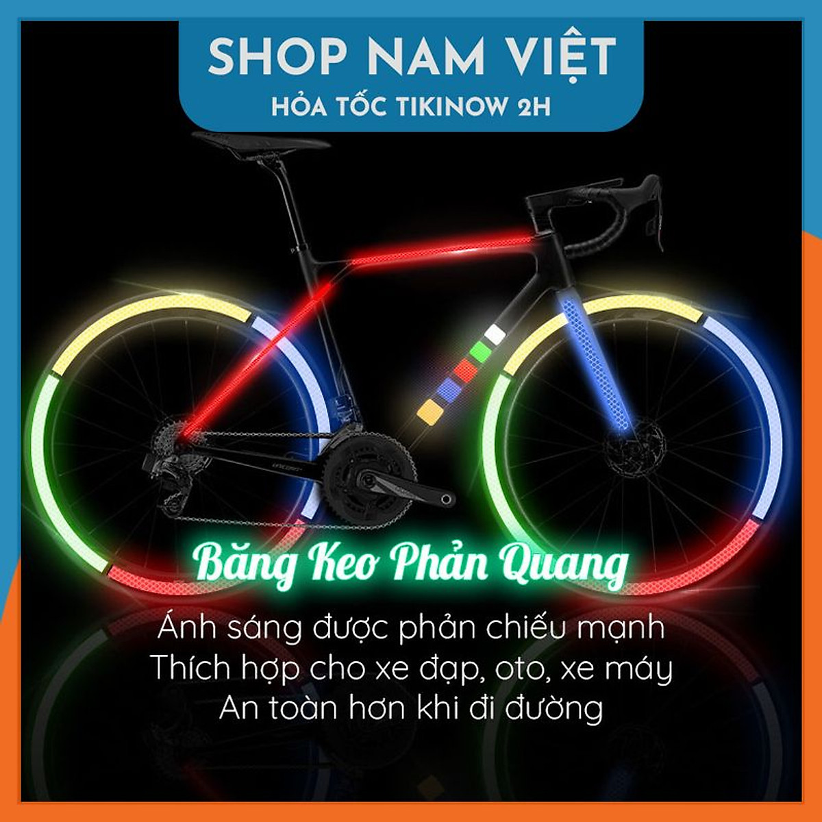Băng Keo Phản Quang Dán Nhà Cửa, Trang Trí Oto, Xe Máy, Xe Đạp