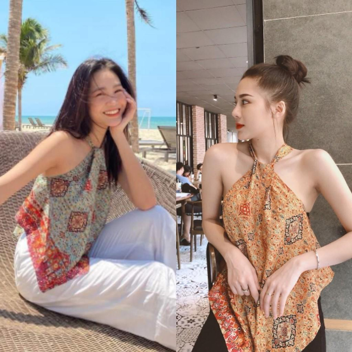 Áo yếm thổ cẩm - Áo kiểu Áo Yếm Thổ Cẩm - Áo Kiểu