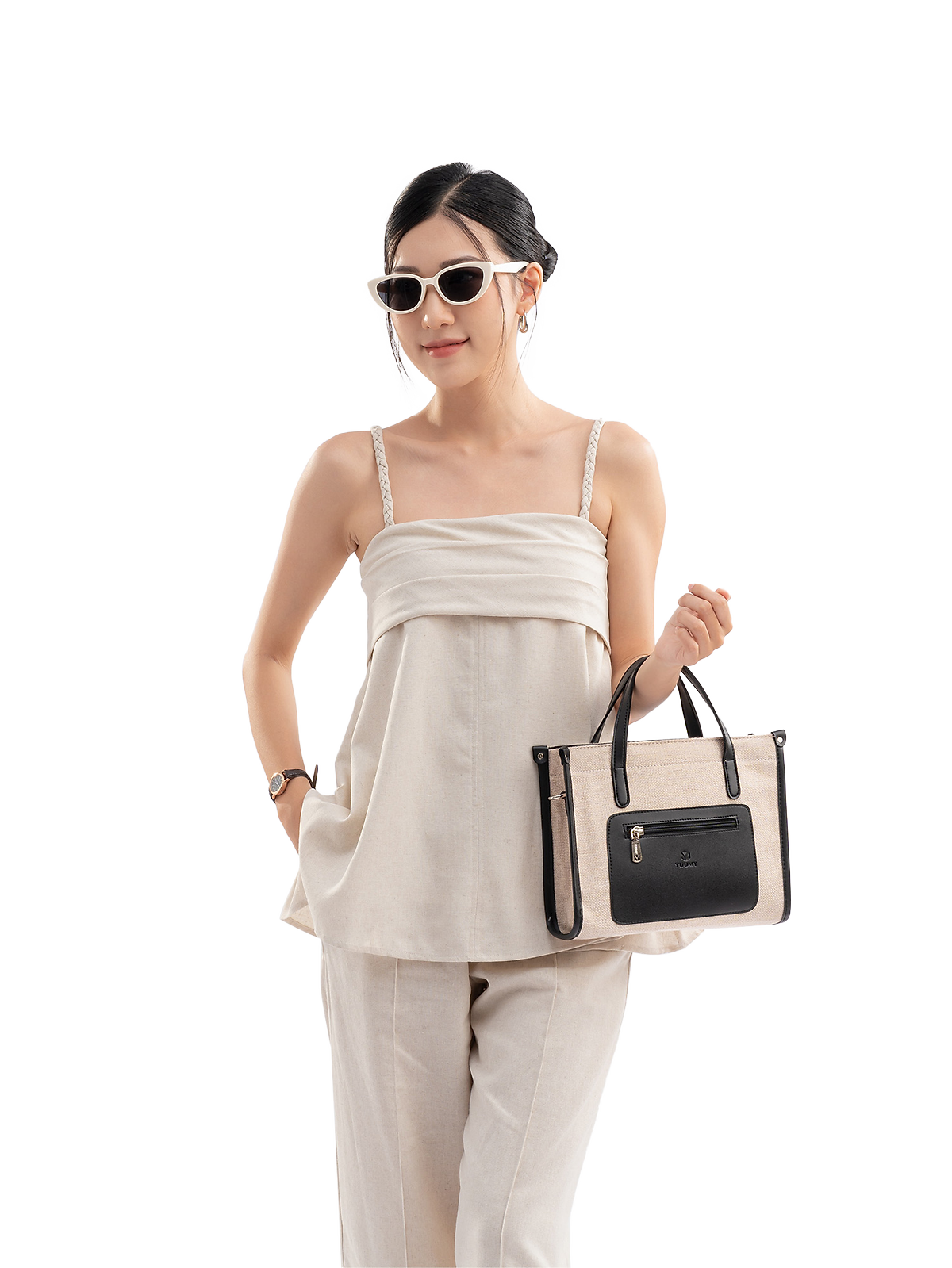 Túi cối phối da đeo chéo nữ cỡ nhỏ YUUMY Seasand YN209