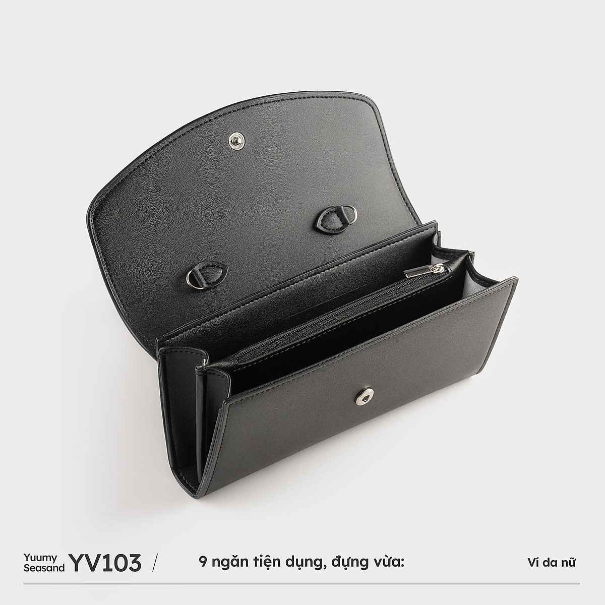 Ví da nữ cầm tay kèm dây đeo chéo phối màu tương phản đơn giản thời trang YUUMY Seasand YV103