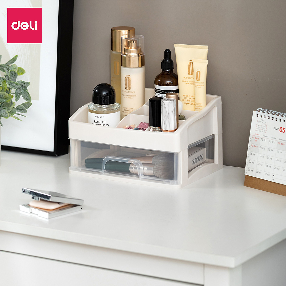 Kệ Đựng Mỹ Phẩm Nhựa Nhiều Tầng Để Bàn Trong Suốt Có Thể Tháo Rời Deli - Kệ Đưng Đồ Trang Điểm Đồ Cá Nhân Nữ Trang Sức Hộp Lưu Trữ Văn Phòng Phẩm Decor Bàn Làm Việc Góc Học Tập - VS559 564
