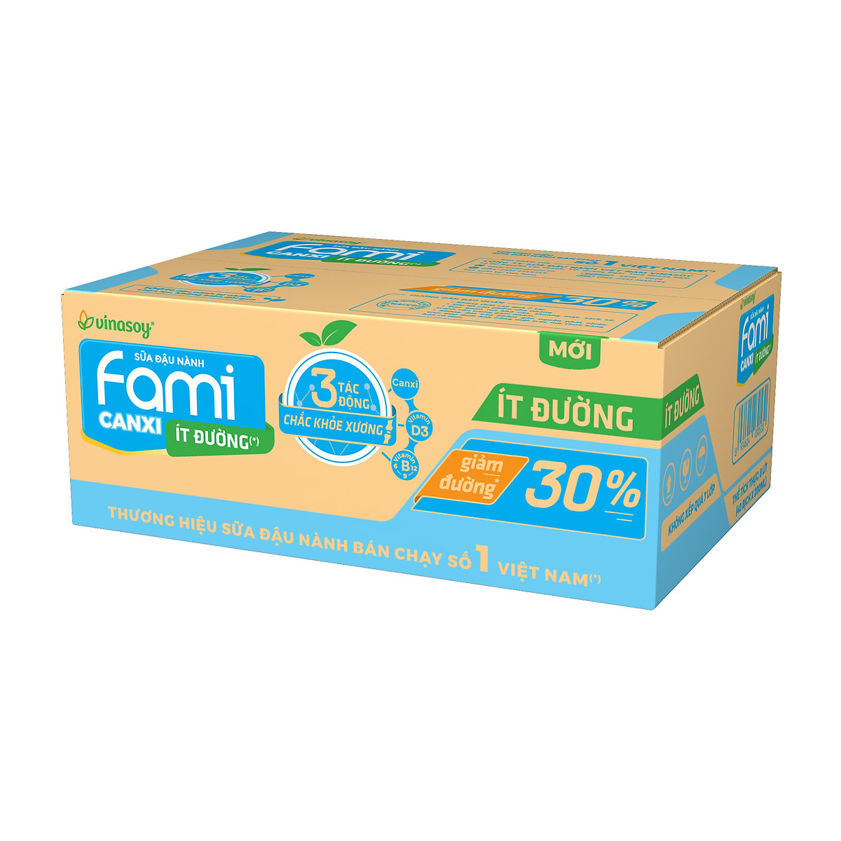 Thùng Sữa đậu nành Fami Canxi ít đường (200ml x 40 bịch)