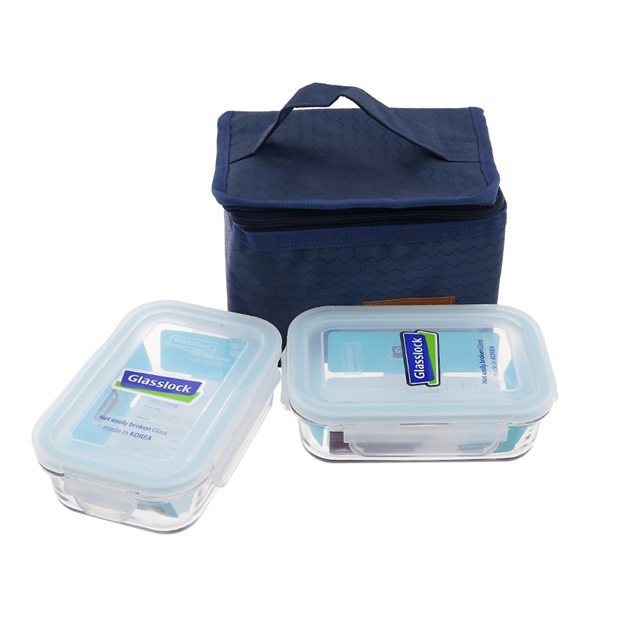 Bộ 2 Hộp Thủy Tinh Glasslock 400ml Và Túi Giữ Nhiệt Lunch Set 2