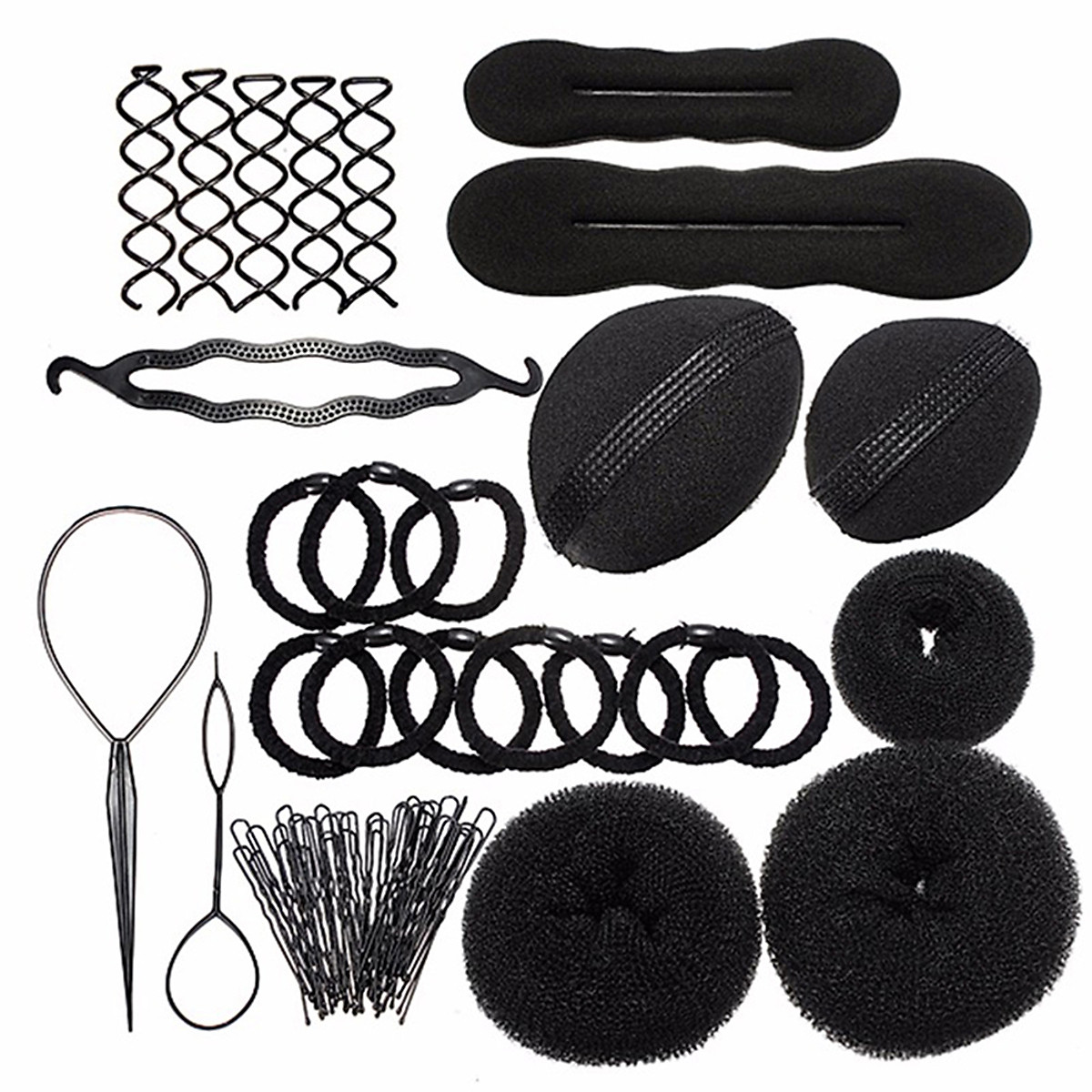 Mua Hair DIY Tool Kit Donut Bun Maker U-shaped Clip Spiral Clip Hair Bands Hair Base Bumps Hair Loops Bun Makers Mua Hair DIY Tool Kit Donut Bun Maker U-shaped Clip Spiral Clip Hair Bands Hair Base Bumps Hair Loops Bun Makers