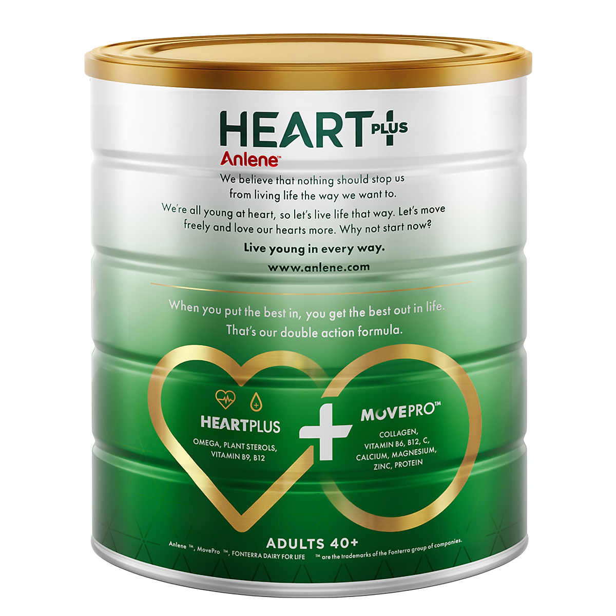 Thực phẩm bổ sung Anlene Heart Plus với dưỡng chất chăm sóc sức khỏe tim mạch 750g/lon - Tặng máy massage cầm tay