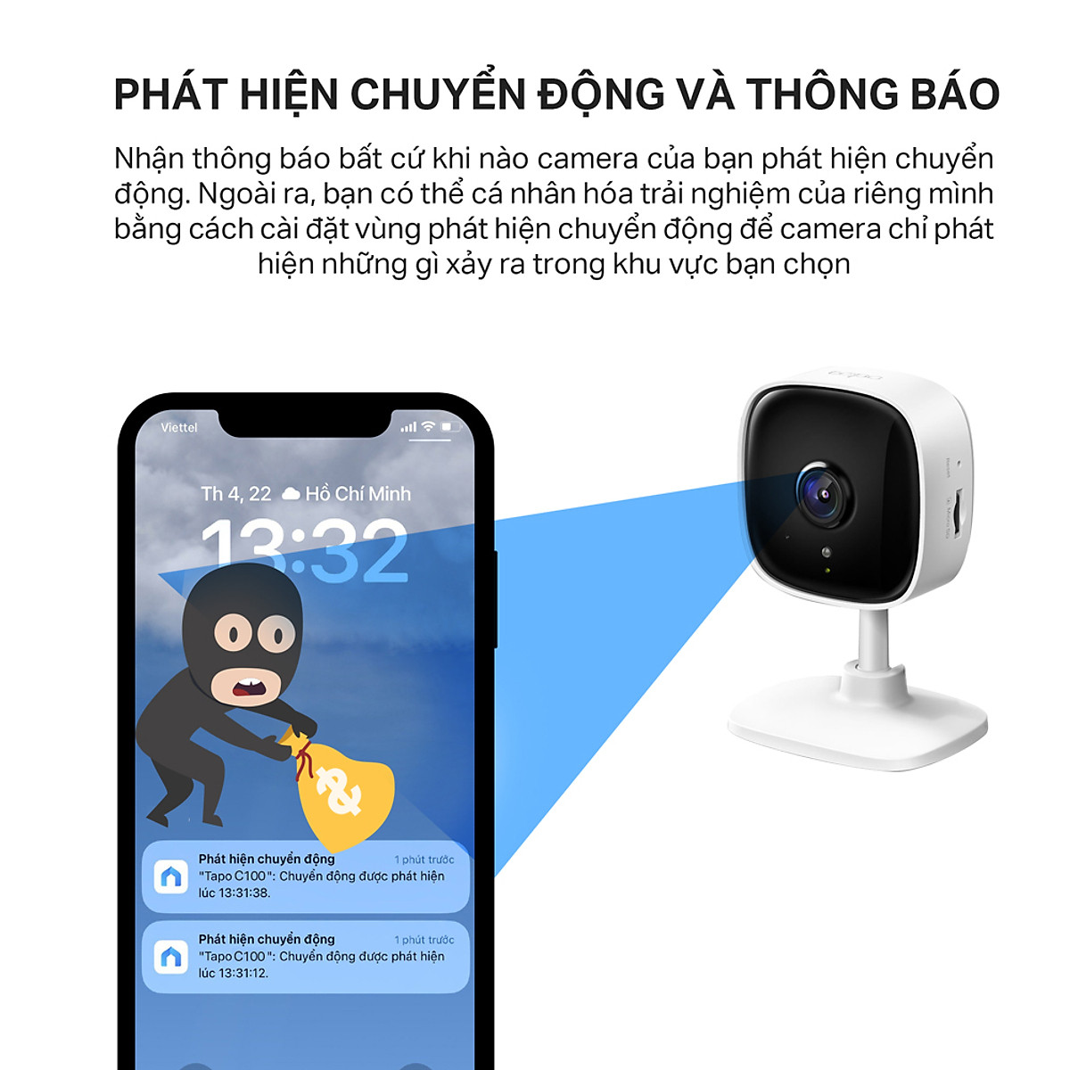 Combo Camera WiFi TP-Link Tapo C100 2MP và Thẻ Nhớ MicroSD Kioxia / Lexar 32Gb/64Gb/128Gb - Hàng Chính Hãng