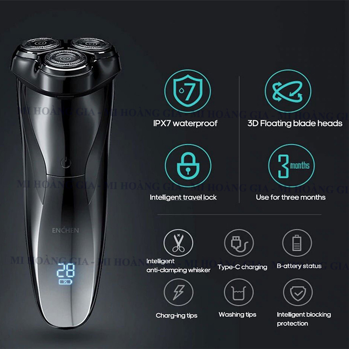 Máy Cạo Râu Xiaomi Enchen BlackStone 3 - Hàng Nhập Khẩu