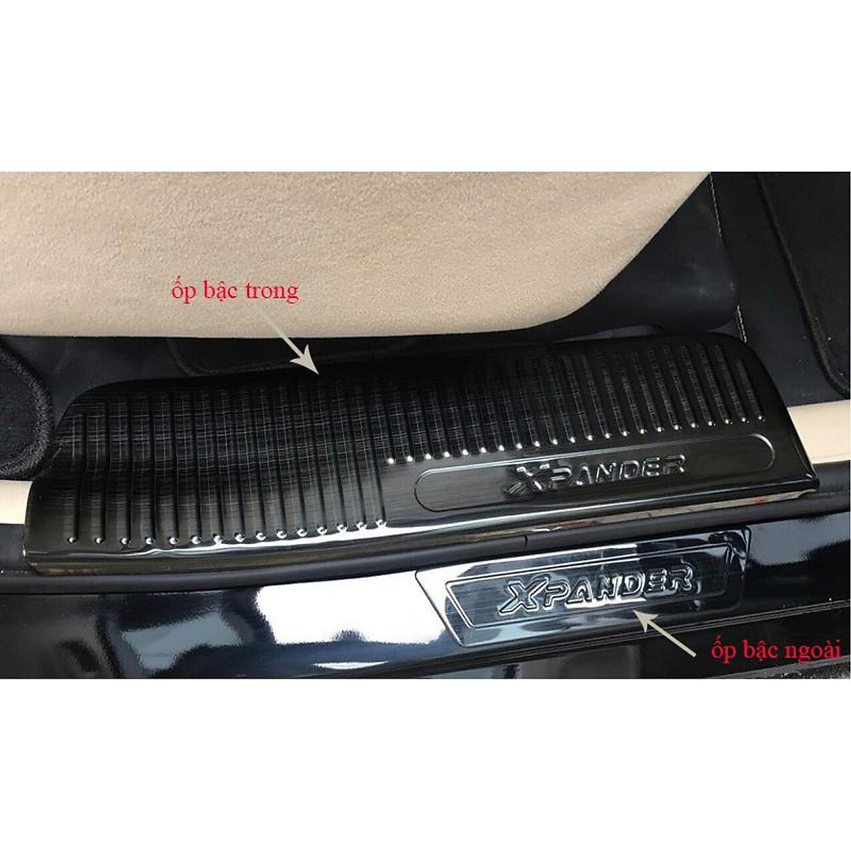 Bộ 8 ốp bậc trong ngoài dành cho xe Xpander 2018 2019 2020 mẫu titan