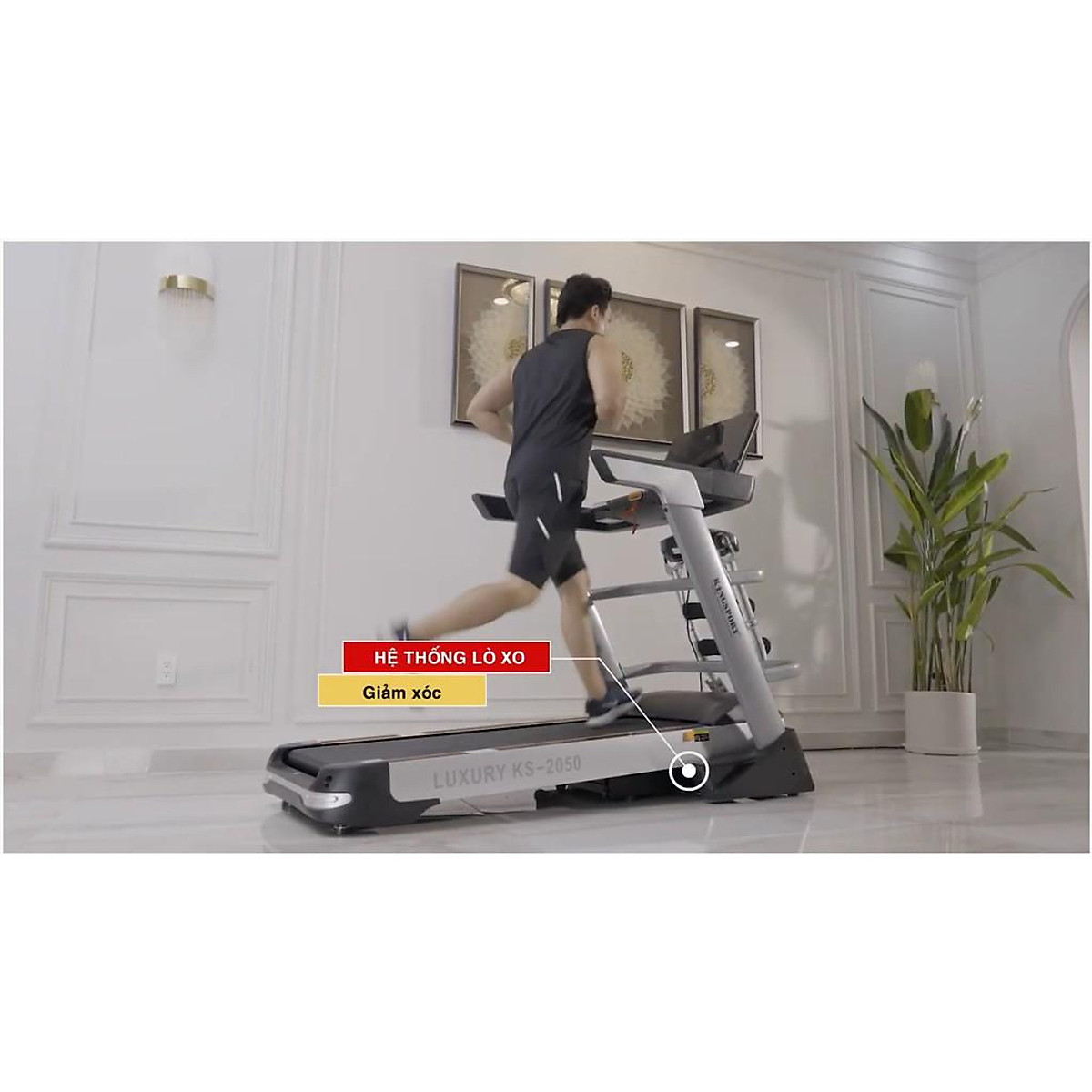 CHỈ GIAO MIỀN NAM I Máy chạy bộ tại nhà KingSport Luxury KS-2050 Đa Năng Có Chức Nâng Dốc Tự Động, Kèm Theo Đai Massage Và Thanh Gập Bụng
