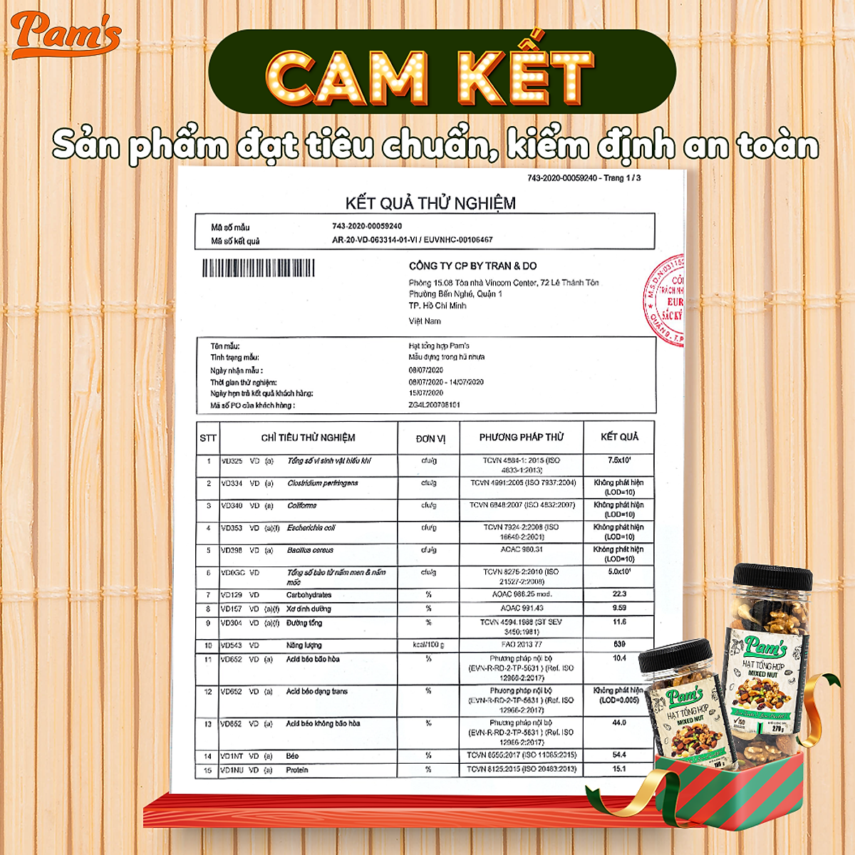 Hạt Dinh Dưỡng Tổng Hợp Mix 6 Loại Macca, Hạnh Nhân, Hạt Điều, Nhân Hạt Óc Chó, Hạt Bí, Nho Úc Pams