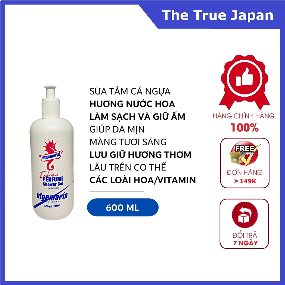 Sữa tắm cá ngựa Algemarin Perfume Shower Gel 500ml Sữa tắm