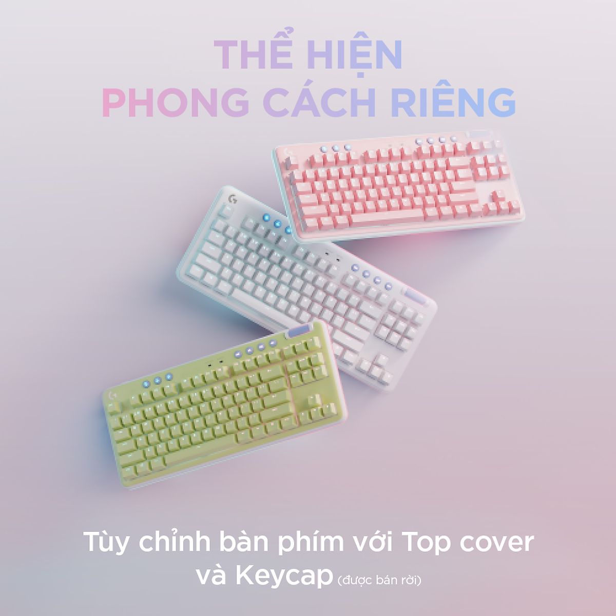 Bàn phím cơ gaming không dây Logitech G715 TKL - Bluetooth và Lightspeed, RGB, kèm kê tay, 2 loại switch, tương thích PC, Mac, Laptop - Hàng Chính Hãng