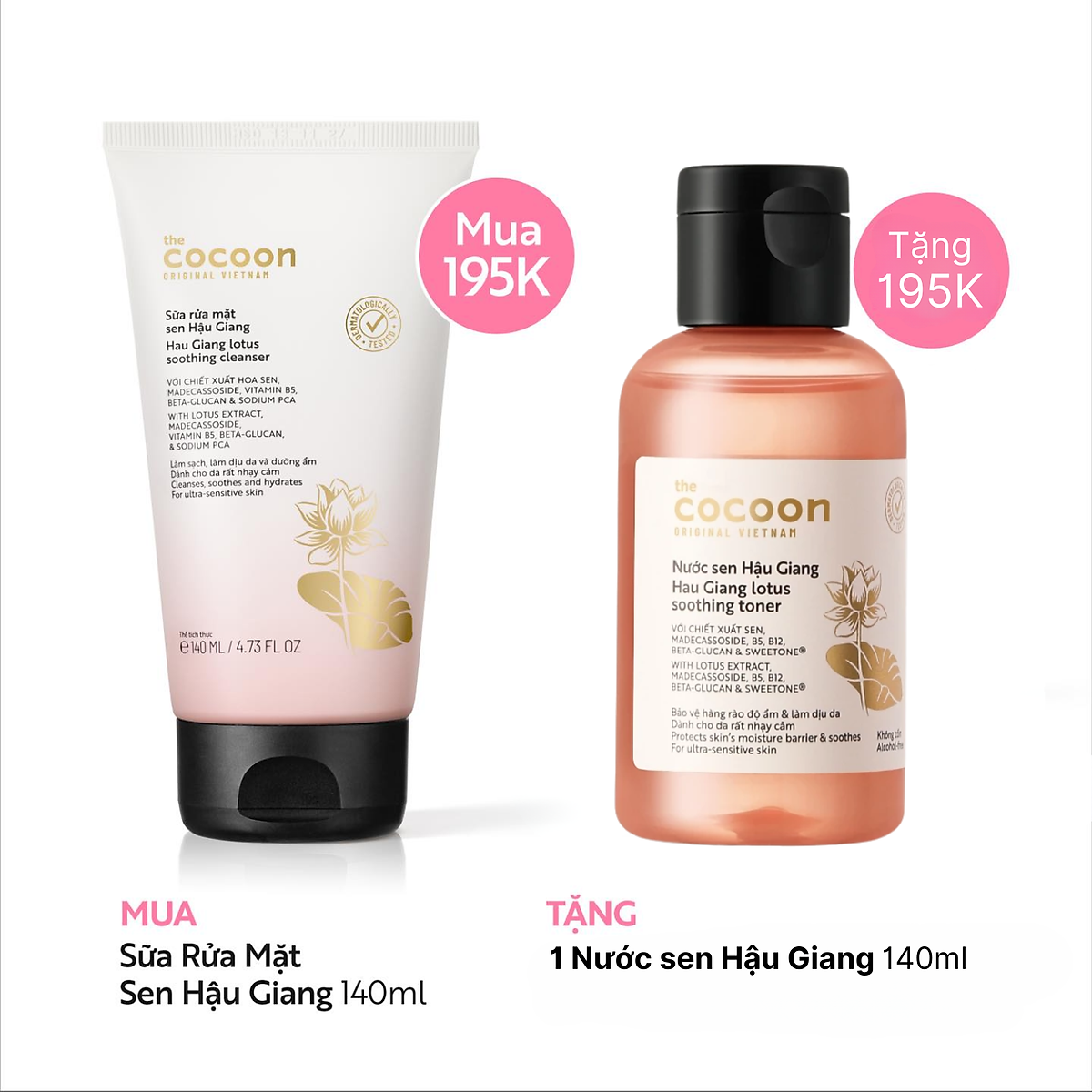 Sữa Rửa Mặt Sen Hậu Giang 140ml