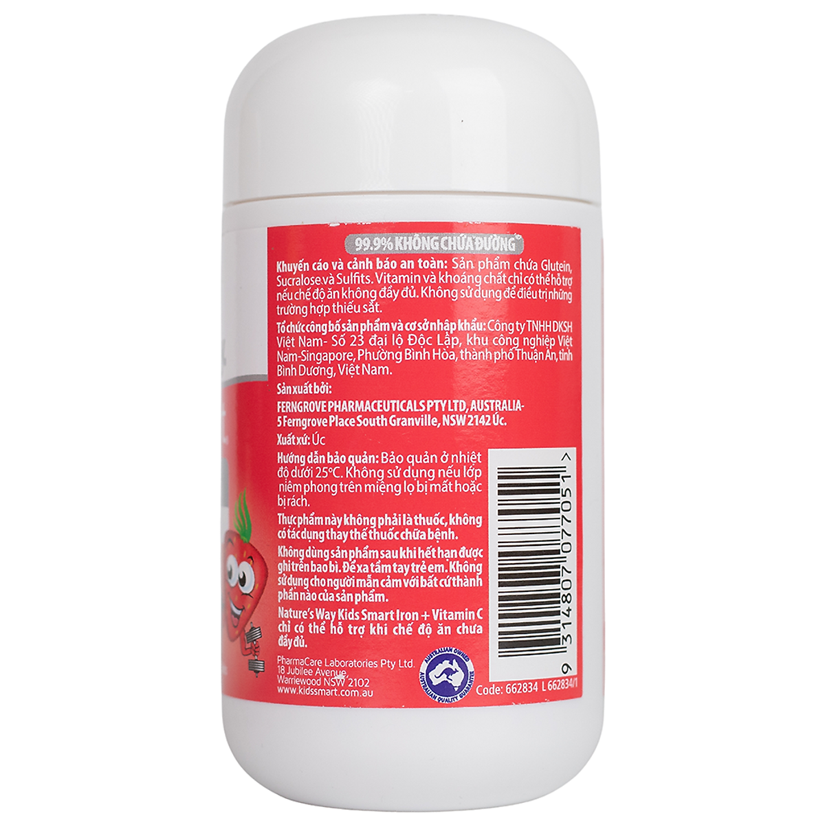 Nature's Way Kids Smart IRON C - Bổ Sung Sắt Cho Trẻ Em (50 viên /Lọ)