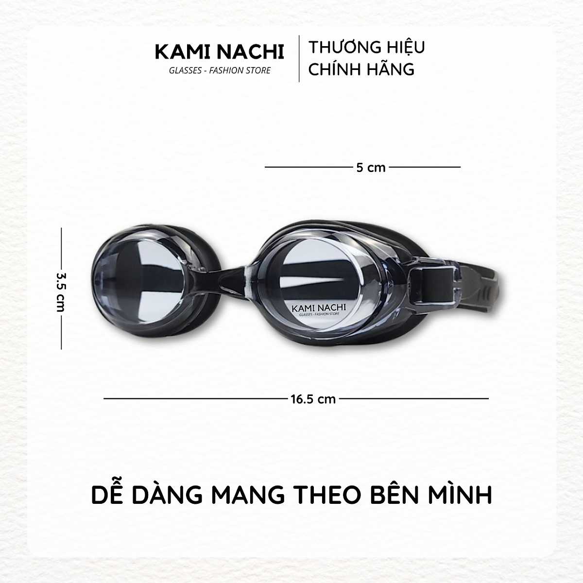 Kính bơi cận cho người lớn nam nữ có độ từ 1.5 độ đến 9.0 độ chính hãng KAMI NACHI - Mắt kính bơi cận thị chống bám hơi nước