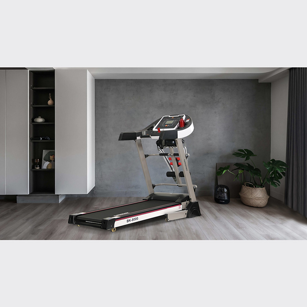 CHỈ GIAO MIỀN NAM| Máy chạy bộ KINGSPORT BK-8000 đa năng, thảm chạy rộng chống trơn, kèm đai massage và thanh gập bụng, cân nặng phù hợp từ dưới 75kg