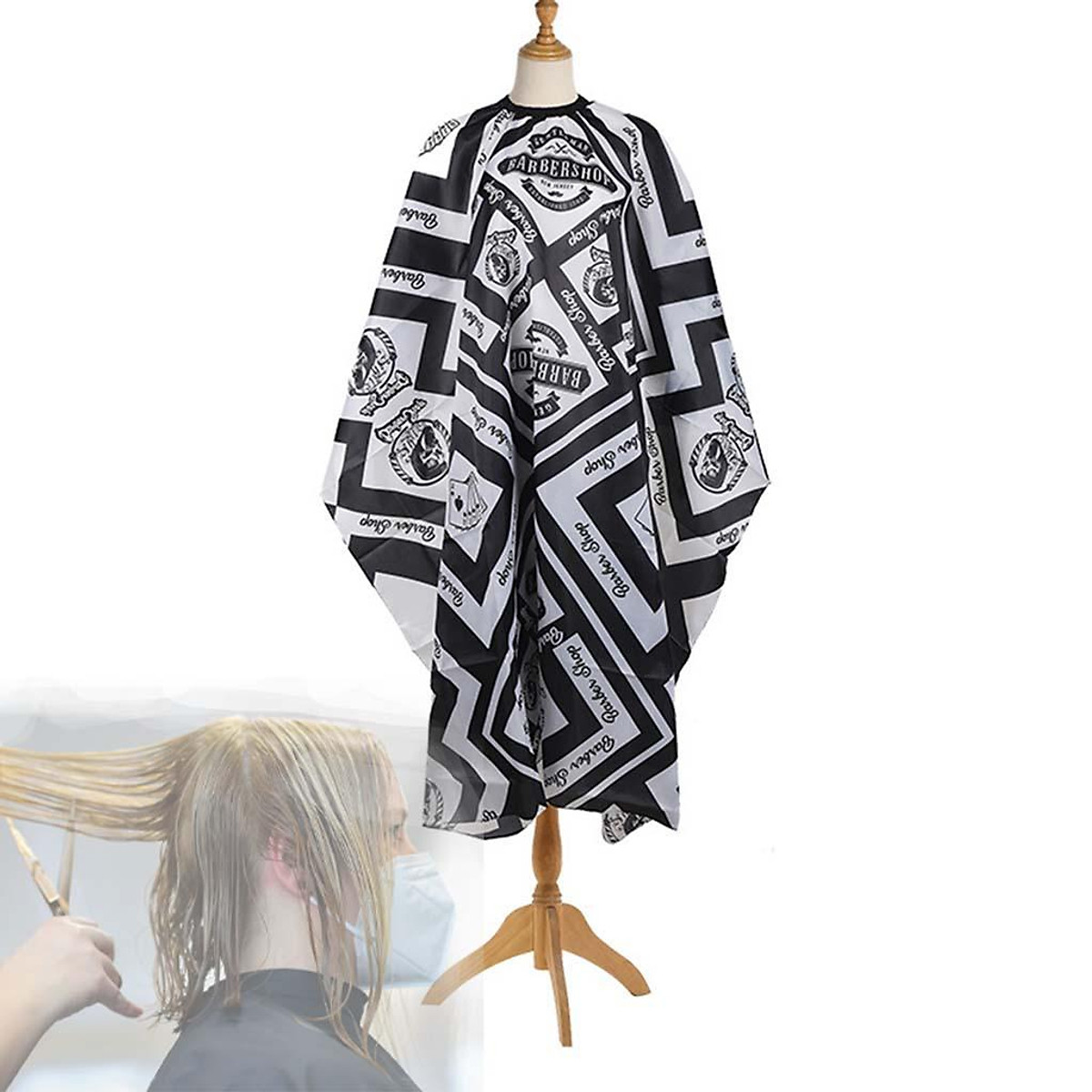 Mua Hair Styling Cape, Hairdressing Gown Apron, Haircutting Apron Barber Cape, for Hair Cutting Styling Hair Cut Haircut Hairdresser Barber tại Magideal Mua Hair Styling Cape, Hairdressing Gown Apron, Haircutting Apron Barber Cape, for Hair Cutting Styling Hair Cut Haircut Hairdresser Barber tại Magideal
