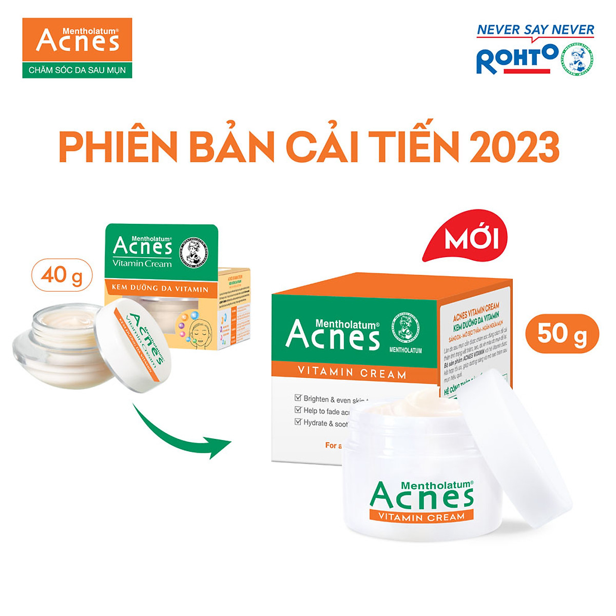 Kem dưỡng vitamin làm sáng da mờ sẹo thâm Acnes Vitamin Cream 50g