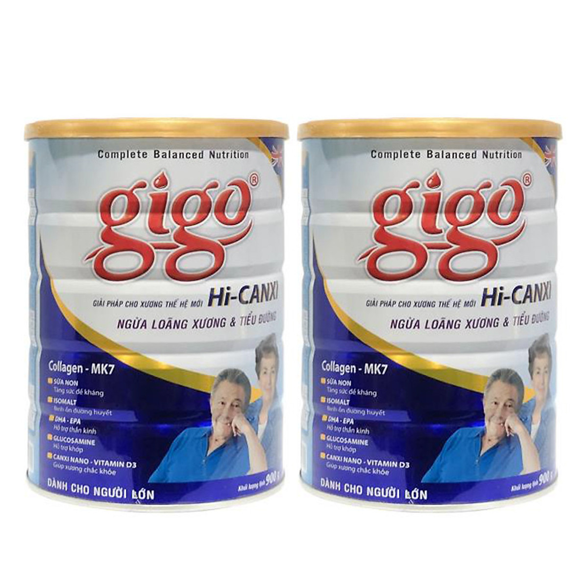 Combo 2 hôp Sữa bột Gigo HI-CANXI 900g - ngừa loãng xương & tiểu đường cho người trưởng thành