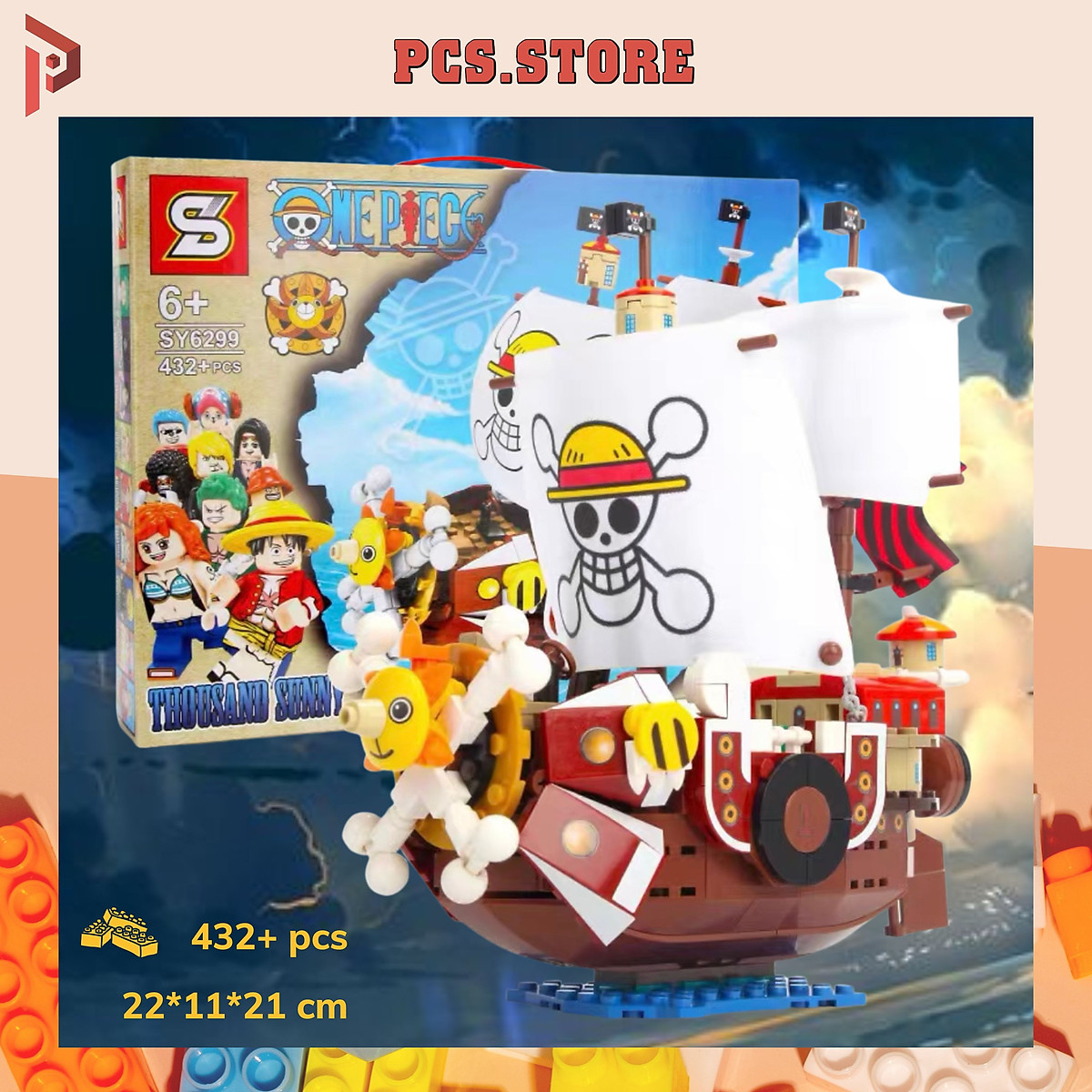Mô hình thuyền bất tử Thousand Sunny mô hình tàu sunny one piece trang trí  bàn học bàn làm việc  MixASale